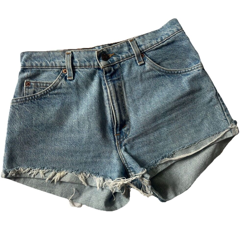 Vintage Levis 550 Shorts Size 30 X3” Orange Tab Denim Cut Off Cuffed Raw Hem USA